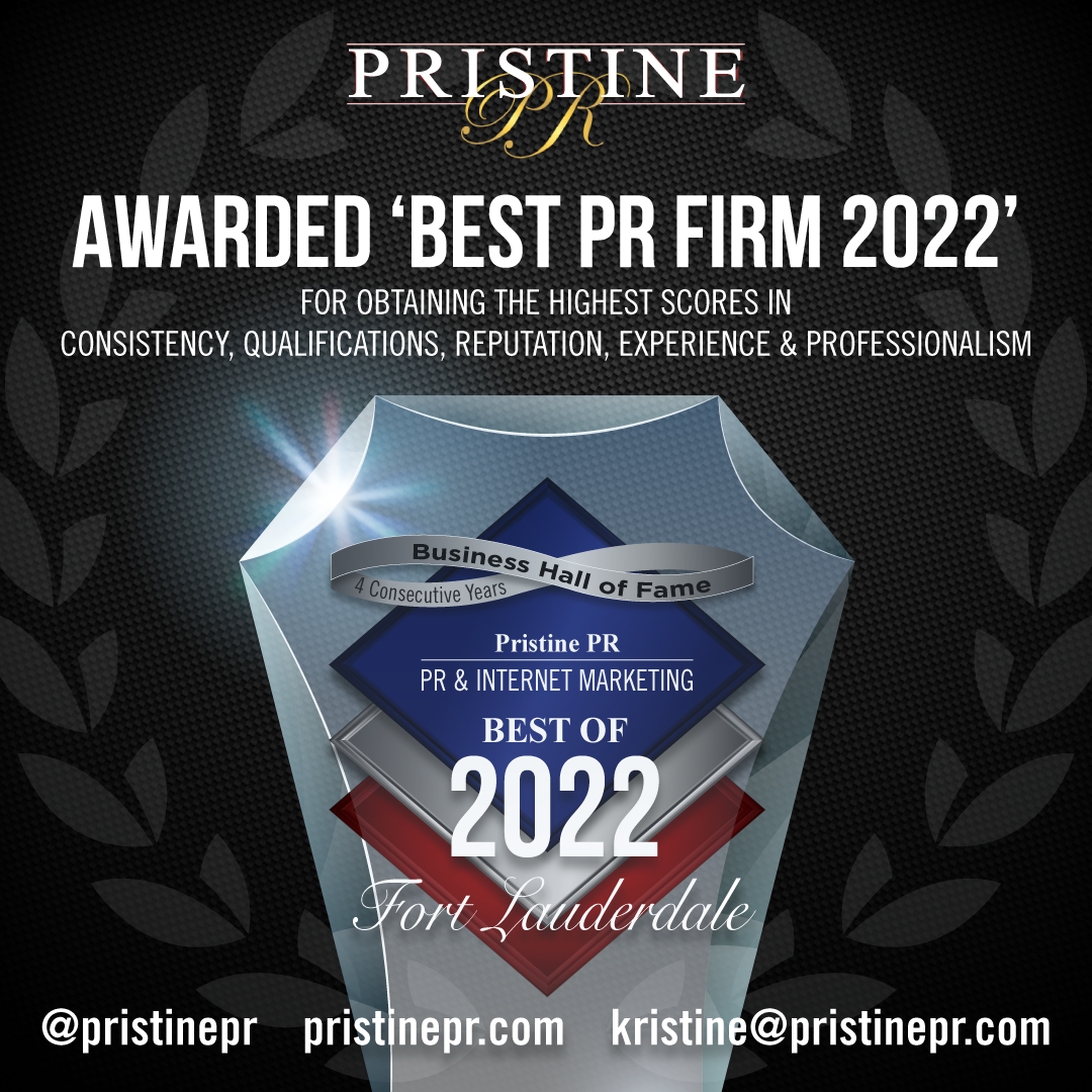 Pristine PR Awarded ‘Best PR Firm’ In Fort Lauderdale 2022