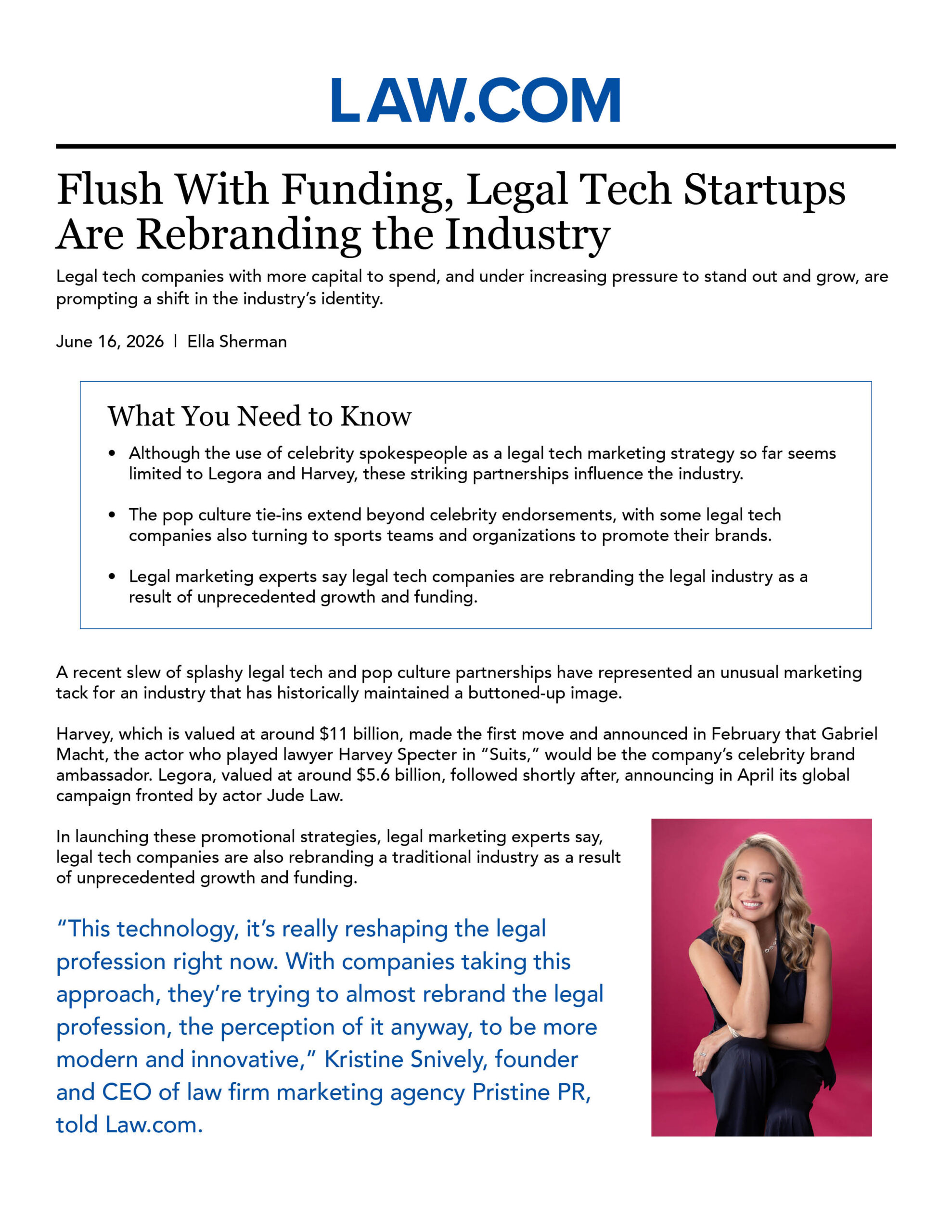Law.com Legal Tech News - Flush With Funding, Legal Tech Startups Are Rebranding the Industry